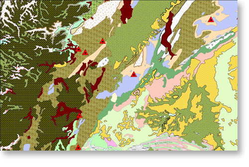Lithology and Existing Mines
